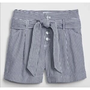 GAP Blue Stripe Belted High Waist‎ Shorts 10